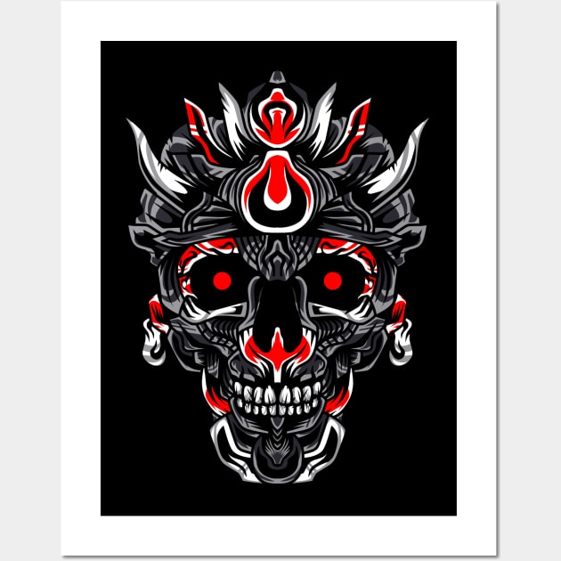 Black knight's skull of darkness Wall Art by jimmyagustyan